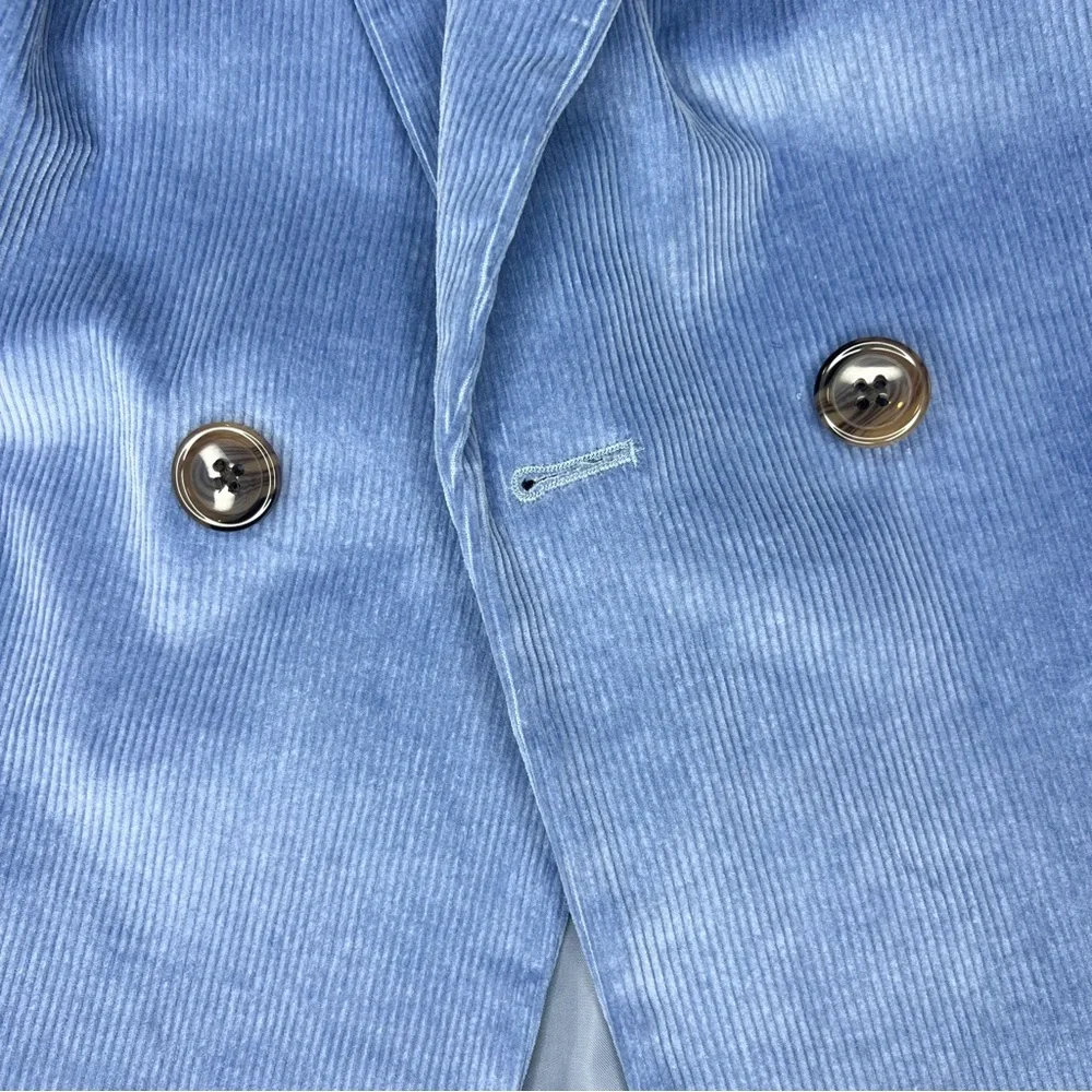 Talbots Corduroy Double Breasted Blazer Blue size 14